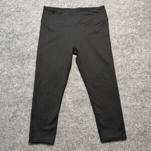 Fabletics Black Crop Leggings Small Laser‎ Cut High Waist Athletic